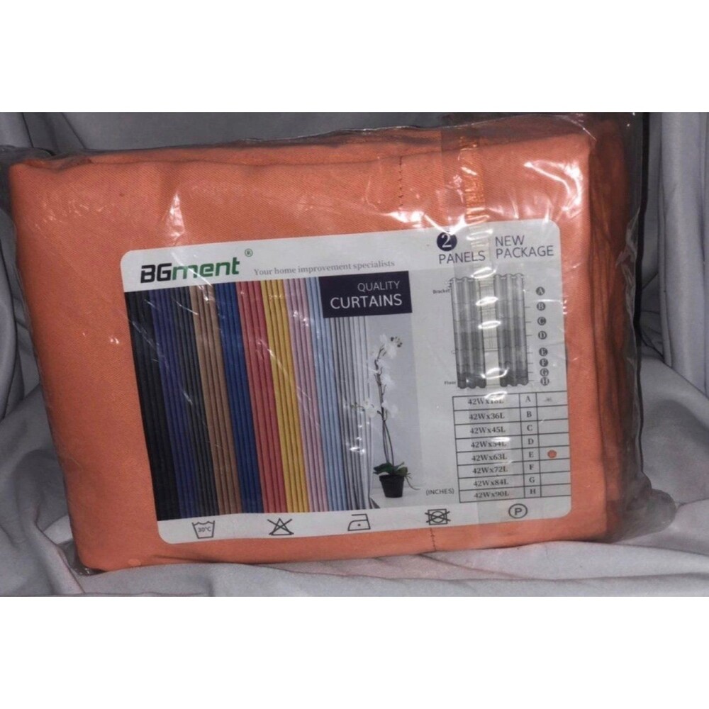 Curtains 42W x 63 L 2 panels salmon peach color B16